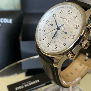 Kenneth Cole Chronograph Black Leather Steel Watch - KC51049005 Kenneth Cole Kenneth Cole New York | Accessories | Kenneth Cole  main image 2